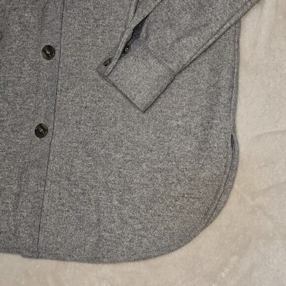 H&M Gray Button Up Overshirt Shacket Jacket Men’s Small Relaxed Fit Long Sleeve - Picture 5 of 13